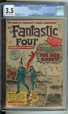 Buy Fantastic Four #13 CGC 3.5 Marvel Comic 1963 1st Watcher Red Ghost • 441.73£