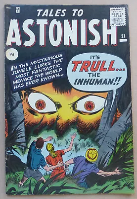 Buy Tales To Astonish #21, Classic Jack Kirby & Steve Ditko Artwork, High Grade!! • 295£