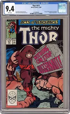Buy Thor #411 CGC 9.4 1989 3874098002 1st New Warriors (cameo) • 104.41£
