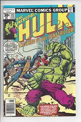 Buy Incredible Hulk #212 VF (8.0) 1977 - 1st Appearance Of The Constrictor • 27.65£
