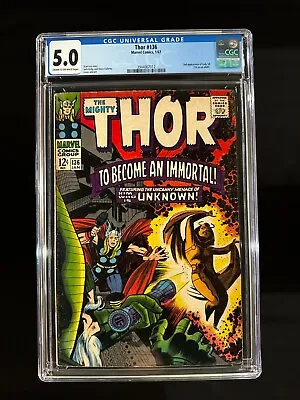 Buy Thor #136 CGC 5.0 (1967) - 2nd App Of Lady Sif • 48.18£
