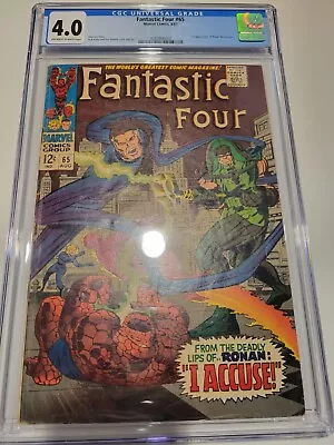 Buy Fantastic Four #65 1967 Ronan The Accuser 1st App CGC 4.0 New Frame FLASH SALE!! • 92.03£