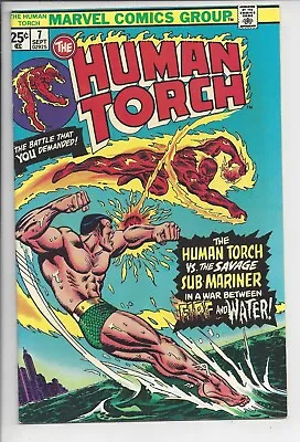 Buy Human Torch #7 VF+(8.5) 1975 -🔥Stunning Ron Wilson Sub-Mariner Battle Cover🔥 • 23.83£