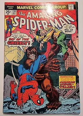 Buy Amazing Spider-Man 139 FN/VF 1st App Of The Grizzly 1974 With Marvel Value Stamp • 31.97£