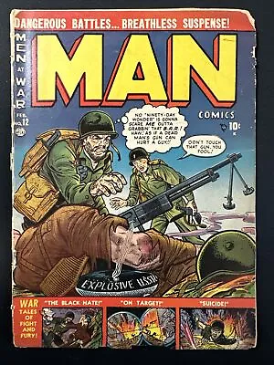 Buy Man Comics #12 Golden Age War Comic 1st Print 1952 Atlas Publication Fair • 11.85£