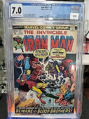 Buy Iron Man #55 CGC 7.0 Ow/w P 1973 1st App Thanos, Drax The Destroyer, Starfox  • 555.67£