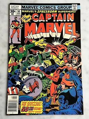Buy Captain Marvel #50 1st Minn-Erva VF+ 8.5 Buy 3 For FREE Shipping! (Marvel, 1977) • 11.44£