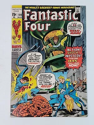 Buy FANTASTIC FOUR 108 Marvel Comics Stan Lee, Last Jack Kirby Early Bronze Age 1971 • 52.03£