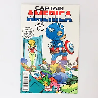 Buy Captain America No 1 (2013) Skottie Young Variant Cover Signed Bagged + Boarded • 25£