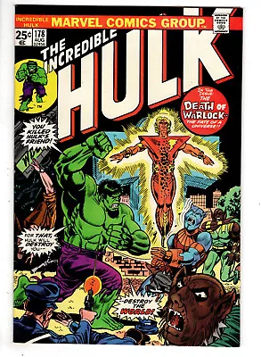 Buy Incredible Hulk #178 (1974) - Grade 8.0 - Adam Warlock Appearance - Herb Trimpe! • 39.58£
