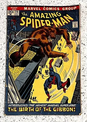 Buy The Amazing Spider-Man #110, 1972 JR SR. Last Stan Lee On ASM 1st App Gibbon • 14.23£