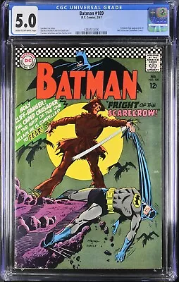 Buy 1967 Batman 189 CGC 5.0 1st Silver Age App Of The Scarecrow • 355.77£
