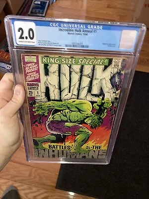 Buy Incredible Hulk Annual 1 (CGC 2.0) Inhumans App. Classic Cover By Steranko Rare • 79.67£