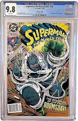 Buy Superman: The Man Of Steel #18 CGC 9.8 NM/M 1992 DC Newsstand  1st Full Doomsday • 143.88£