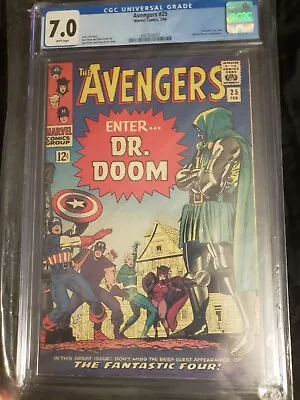 Buy Avengers Comic # 25 Cgc 7.0-  White Pages  First App. Dr.doom • 237.18£