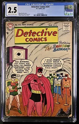 Buy Detective Comics #241 (1957) - KEY Feat. Rainbow Batman - CGC 2.5 • 473.16£