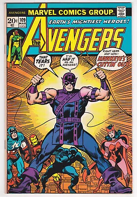 Buy Avengers #109 Very Fine 8.0 Black Panther Capt America Hawkeye Quits 1973 • 21.58£
