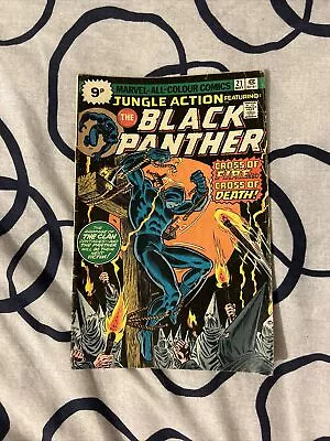 Buy JUNGLE ACTION #21 The Black Panther Vs Ku Klux Klan Marvel Cents 1976 VINTAGE • 19.48£