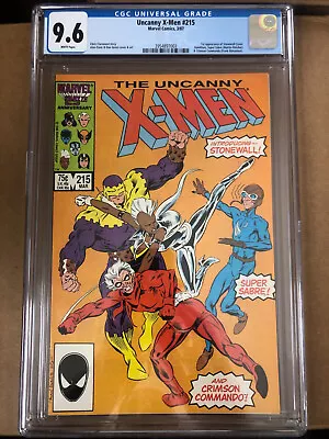 Buy Uncanny X-Men #215 (Marvel 1987) CGC 9.6 NM+ With White Pages 1st App Stonewall • 47.43£