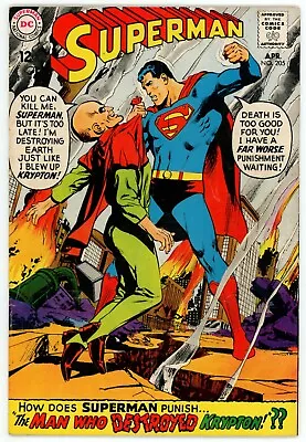 Buy Superman 205 VGFN 5.0 DC 1968 Silver Age Phantom Zone Neal Adams • 7.23£