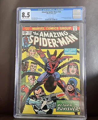 Buy Amazing Spider-Man #135 CGC 8.5 1974) 2nd Appearance Punisher -  Disney Plus • 450£