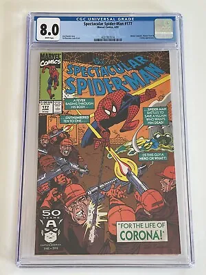Buy Spectacular Spider-Man #177 CGC 8.0 White Pages Corona Mr. Fantastic Human Torch • 27.58£