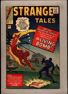 Buy Strange Tales #112_sept 1963_fine_human Torch_fantastic Four_the Living Bomb_uk! • 1.20£