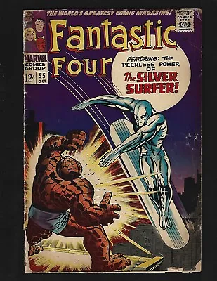 Buy Fantastic Four #55 VG- Kirby 4th Silver Surfer (Battles Thing) Lockjaw Wingfoot • 37.95£