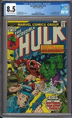Buy Incredible Hulk #172 - CGC 8.5  Juggernaut Vs. Hulk • 96.51£