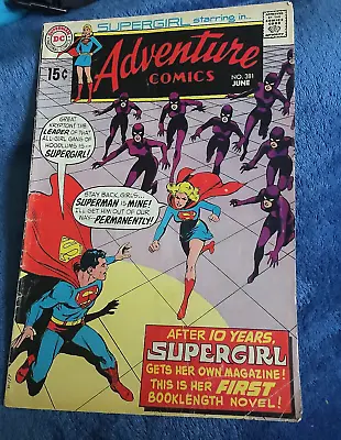Buy Free P & P; Adventure Comics #381,  June 1969: Supergirl, With Batgirl! (KG) • 9.99£