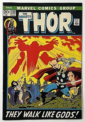 Buy Thor #203 - Marvel Comics 1972 - 1st Team App. Of Young Gods - FN • 6.29£