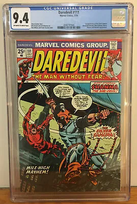 Buy Daredevil #111 1974 Cgc 9.4 1st Appearance Of The Silver Samurai Black Widow App • 268.70£