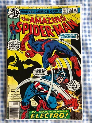 Buy Amazing Spider-Man 187 (1978) Captain America & Electro App, Cents [5.5] • 16.99£