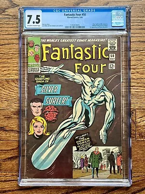 Buy Fantastic Four #50 CGC 7.5 1966 Off White To White Pages Silver Surfer Galactus! • 679.58£