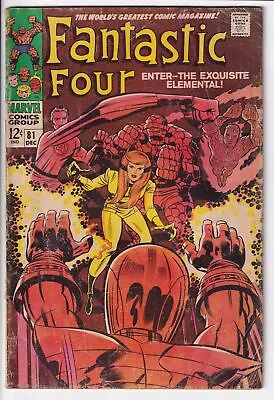 Buy Marvel Fantastic Four Series 1 Issue #81 Comic Book 1968 Exquisite Elemental Lee • 10.27£