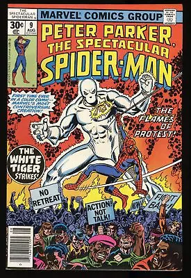 Buy Spectacular Spider-Man #9 NM 9.4 1st Appearance White Tiger! Marvel 1977 • 56.56£
