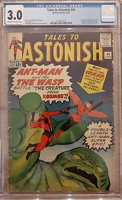 Buy Tales To Astonish #44 CGC 3.0 GVG Marvel Comic 1963 1st & Origin Wasp Ant-Man • 300.02£
