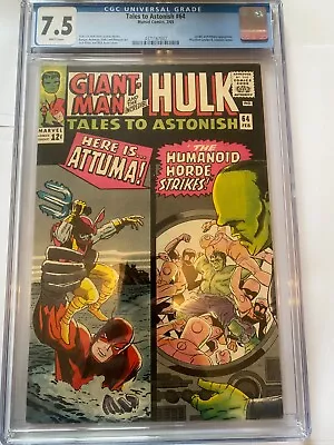 Buy TALES TO ASTONISH #64 Giant-Man The Hulk The Leader    1965 CGC 7.5 • 225£