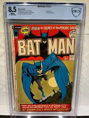 Buy Batman #241, Cbcs 8.5 (not Cgc), White Pages, 1972, Classic Neal Adams Cover! • 393.54£