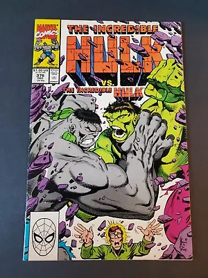 Buy Incredible Hulk #376  Personality Conflict  Classic Battle Green Vs Gray 1990 NM • 20.11£