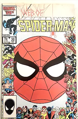 Buy Web Of Spider-man  # 20. 1st Series. Nov. 1986.  Anniversary-cover.  Vfn 8.0. • 3.69£