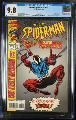 Buy Web Of Spider-Man 118 (Marvel 1994) CGC 9.8 1st Solo Clone (Scarlet Spider)! • 479.70£
