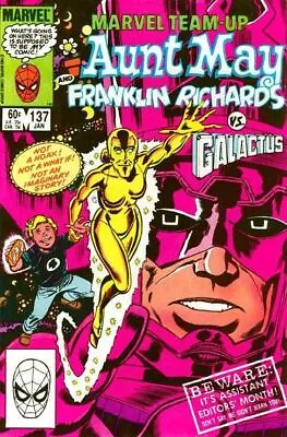 Buy Marvel Team-Up (1972) # 137 (7.0-FVF) Aunt May, Franklin Richards, Galactus 1984 • 8.10£