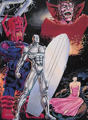 Buy RON LIM Rare SILVER SURFER Print SIGNED First Team Press 1988 18x24 EMBOSSED! • 31.62£