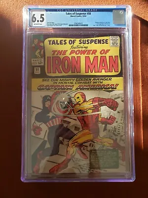 Buy Tales Of Suspense #58 10/64 Cgc 6.5 Oww Iconic Captain America Iron Man Cover! • 360.86£