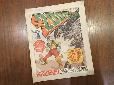 Buy Vintage 2000ad Comic Prog 80 - Sept 78 Judge Dredd Robo Hunter • 3£