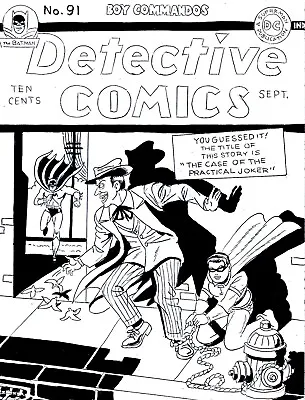 Buy Detective Comics # 91 Classic Batman Joker Cover Recreation Original Comic Art • 31.53£