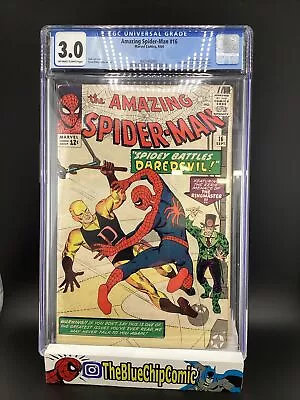 Buy Amazing Spider-Man #16 CGC 3.0 1st Daredevil Crossover 1964 #4005942001 • 383.44£