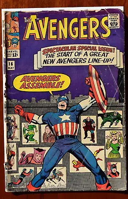 Buy Avengers #16 Hawkeye Quicksilver Scarlet Witch Join Team! 1965 Marvel Comics • 39.71£