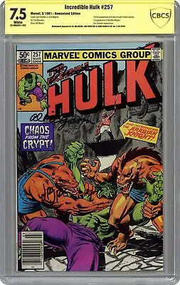 Buy Incredible Hulk #257D CBCS 7.5 Newsstand SS Milgrom/Shooter/Romita Jr. 1981 • 141.97£